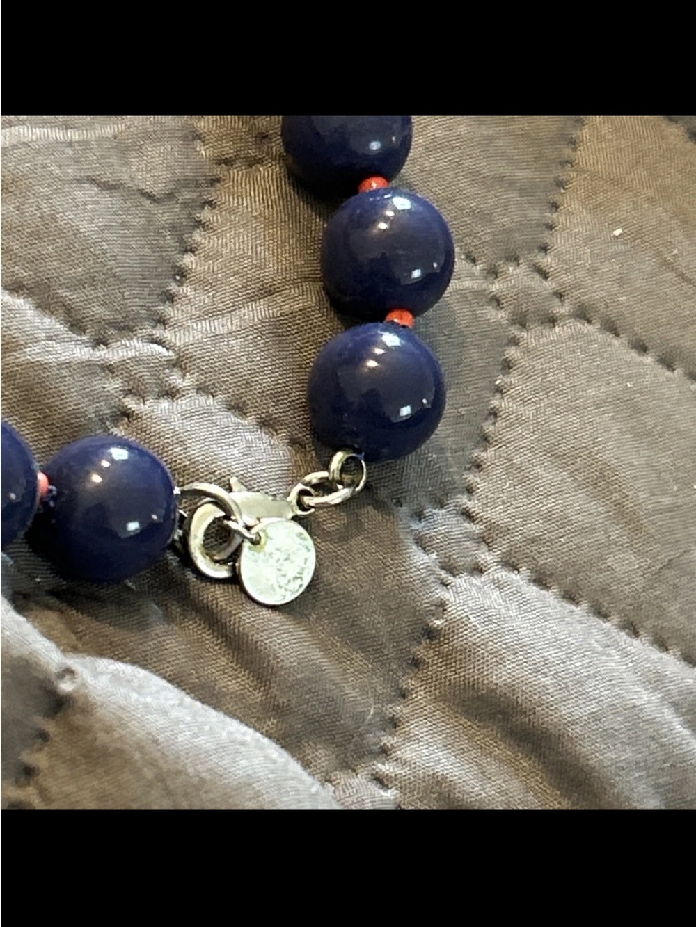 Statement Navy Beaded Rope Necklace - Talbots - Picture 3 of 4
